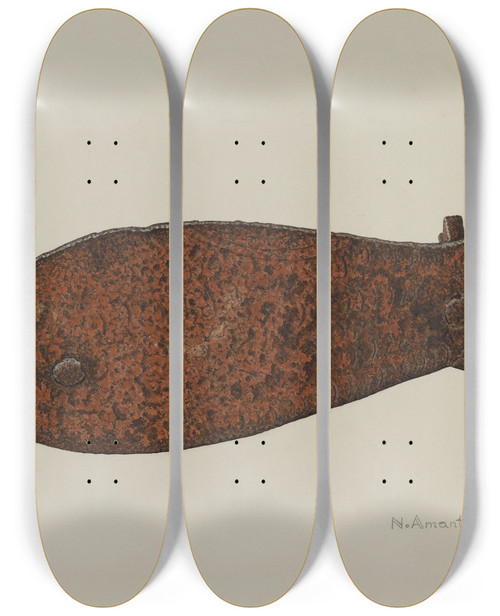 Triptych art skateboard deck of Nicholas Amantea Pa German Axe Socket_1 by Nicholas Amantea (1900-1978)