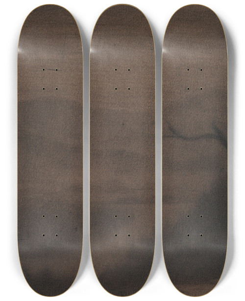 Triptych art skateboard deck of Herbert Crowley A Misty River Landscape by Herbert Crowley (1873-1937)