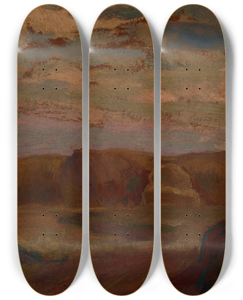 Triptych art skateboard deck of Jan Stanislawski Stacks by Jan Stanislawski (1860-1907)