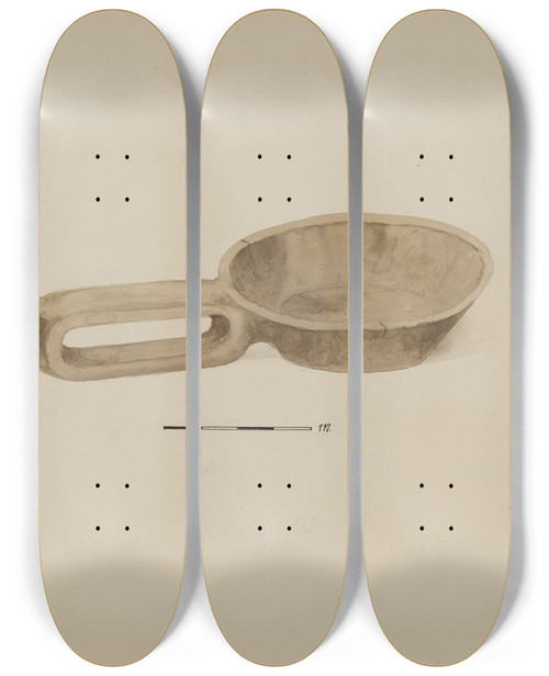 Triptych art skateboard deck of Geoffrey Holt Oil Wood Ladle by Geoffrey Holt (20-)