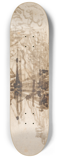 Edward Calvert - A Brig at Anchor, Trees Beyond 8.25 inch art skate deck