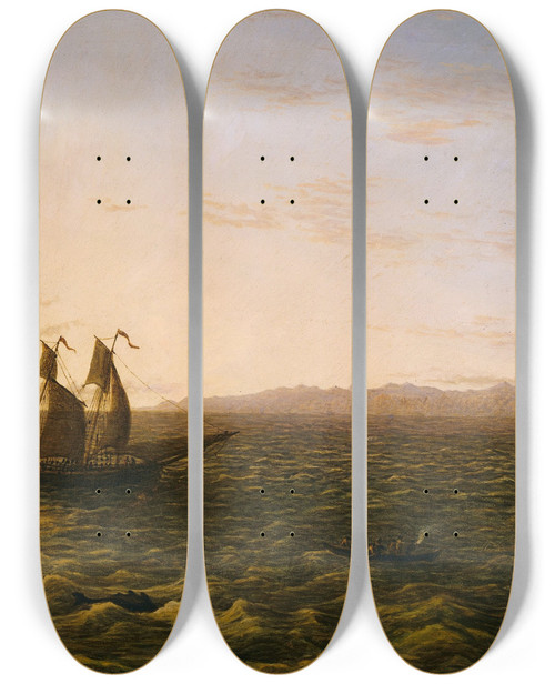 Triptych art skateboard deck of John Glover The Island Of Madeira by John Glover (1767-1849)