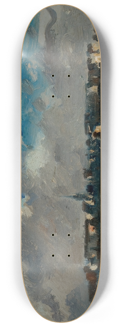 Edward Darley Boit - View of the City Across the Water 8.25 inch art skate deck