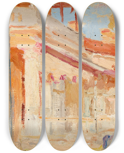Triptych art skateboard deck of Jan Cigliski Palace Of The Golitsyn Princerly Family_1 by Jan Ciaglinski (1858-1913)