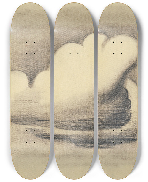 Triptych art skateboard deck of Karl Wiener Ohne Titel Bleistiftskizze_1 by Karl Wiener (1901-1949)
