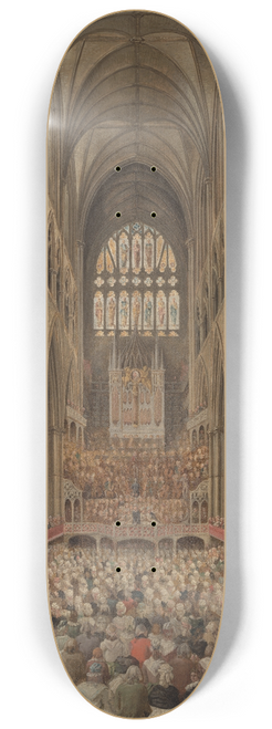 Edward Edwards - Interior View of Westminster Abbey on the Commemoration of Handel, Taken from the Managers Box 8.25 inch art skate deck