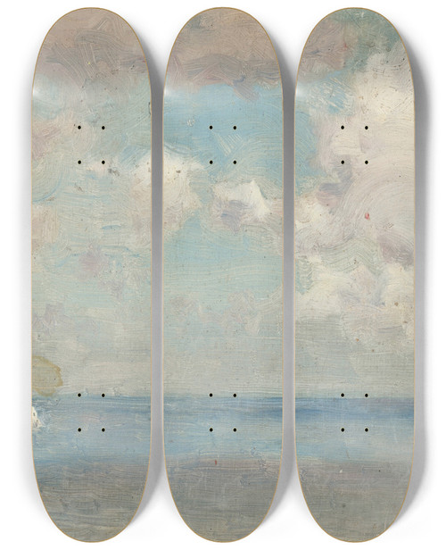 Triptych art skateboard deck of Henry Scott Tuke A Cloudy Seascape by Henry Scott Tuke (1858-1929)