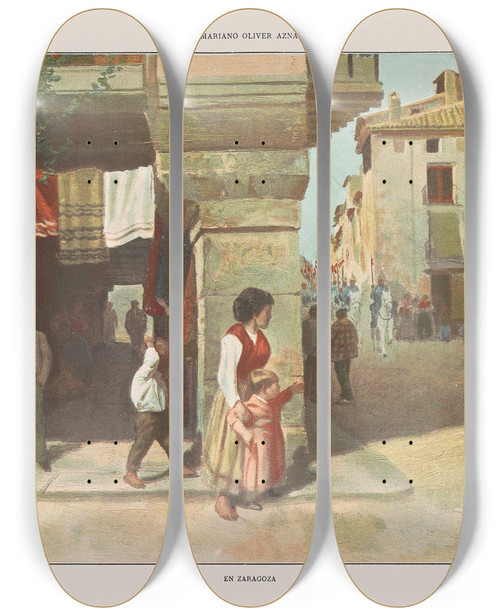 Triptych art skateboard deck of Miguel Segui Publisher Album Salon Pl31 by Miguel Segui (Publisher) (19-)