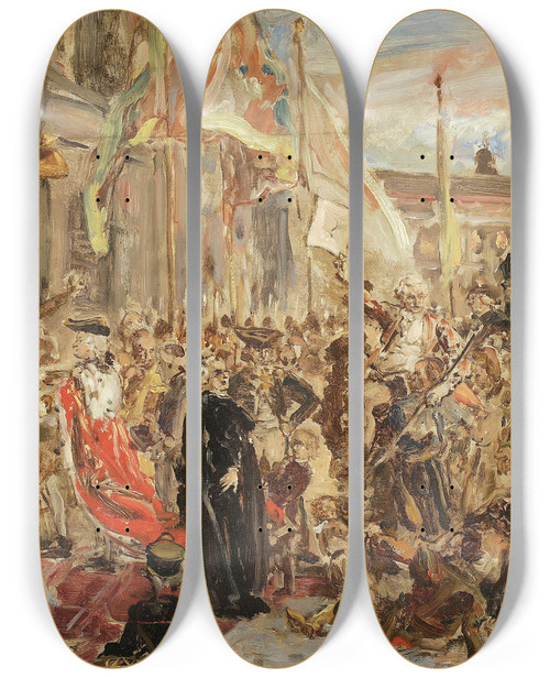 Triptych art skateboard deck of Jan Matejko Sketch For The Painting Constitution Of The 3 May by Jan Matejko (1838-1893)