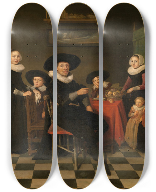 Triptych art skateboard deck of Anthonie Palamedesz Portrait Of A Family by Anthonie Palamedesz (1601-1673) Triptych art skateboard deck of Anthonie Palamedesz Portrait Of A Family by Anthonie Palamedesz (1601-1673)