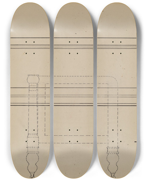 Triptych art skateboard deck of Nicholas Gorid Sofa_4 by Nicholas Gorid (20-)