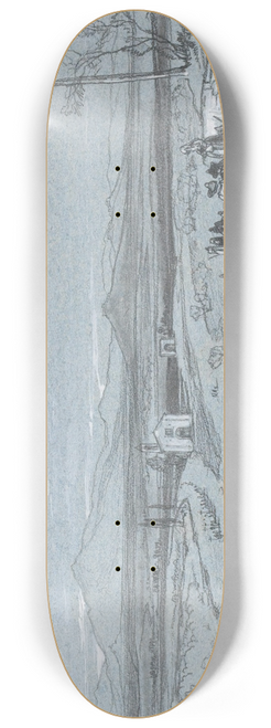 Edward Lear - View Near Monto Rotondo, Italy 8.25 inch art skate deck
