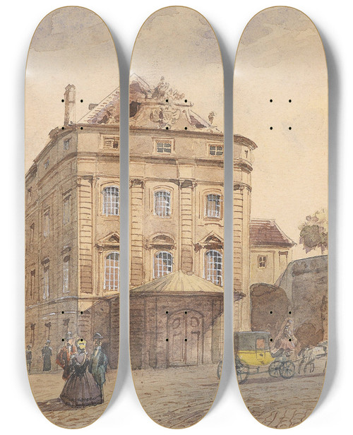 Triptych art skateboard deck of Karl Wenzel Zajicek Krtnertortheater_2 by Karl Wenzel Zajicek (1860-1923)