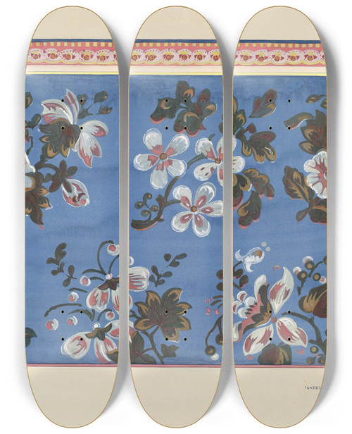 Triptych art skateboard deck of Isabella Ruth Doerfler Bandbox Design_3 by Isabella Ruth Doerfler