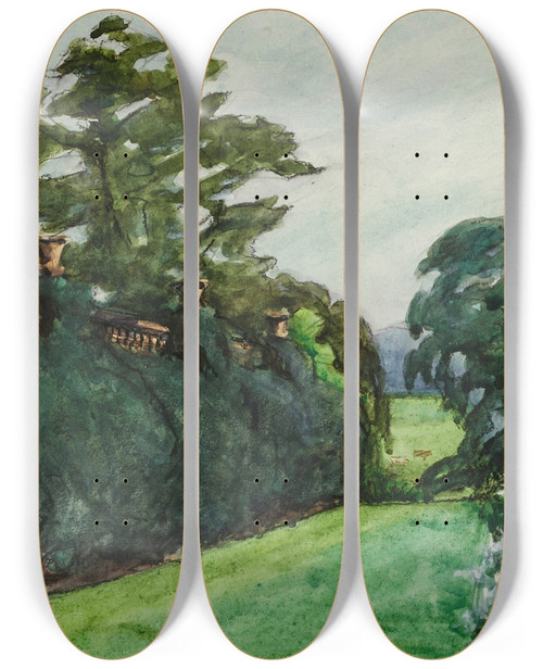 Triptych art skateboard deck of Sir William Eden Study_10 by Sir William Eden (1849-1915)