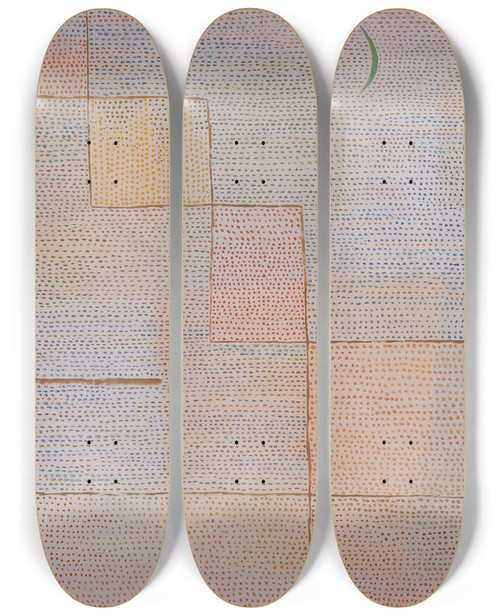 Triptych art skateboard deck of Paul Klee Clarification by Paul Klee (1879-1940)