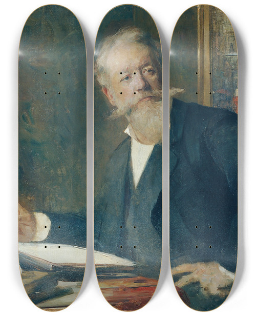 Triptych art skateboard deck of Susanne Renate Granitsch Der Maler Karl Karger by Susanne Renate Granitsch (1869-1946)