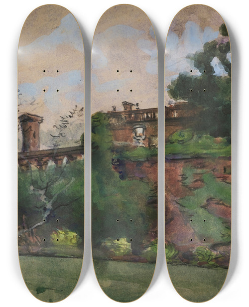 Triptych art skateboard deck of Sir William Eden Study_14 by Sir William Eden (1849-1915)