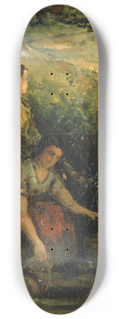 Edward Mitchell Bannister - The Drinking Pool (three women at water) 8.25 inch art skate deck
