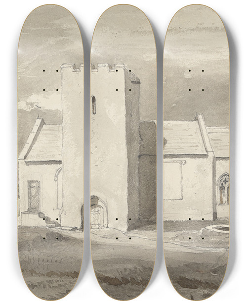 Triptych art skateboard deck of Rev James Bulwer One From A Volume Of Drawings And Prints_32 by Rev James Bulwer (1794-1879)