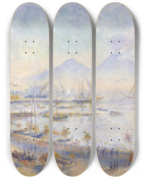 Triptych art skateboard deck of Pierreauguste Renoir The Bay Of Naples by Pierre-Auguste Renoir (1841-1919)
