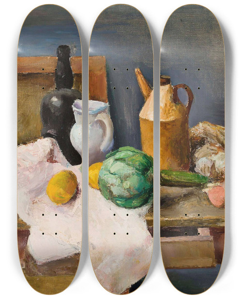 Triptych art skateboard deck of Zygmunt Waliszewski Still Life_2 by Zygmunt Waliszewski (1897-1936)