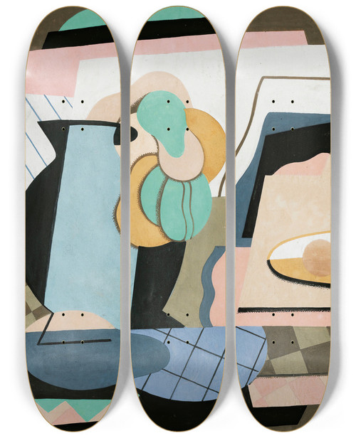 Triptych art skateboard deck of Georges Valmier Nature Morte_3 by Georges Valmier (1885-1937)