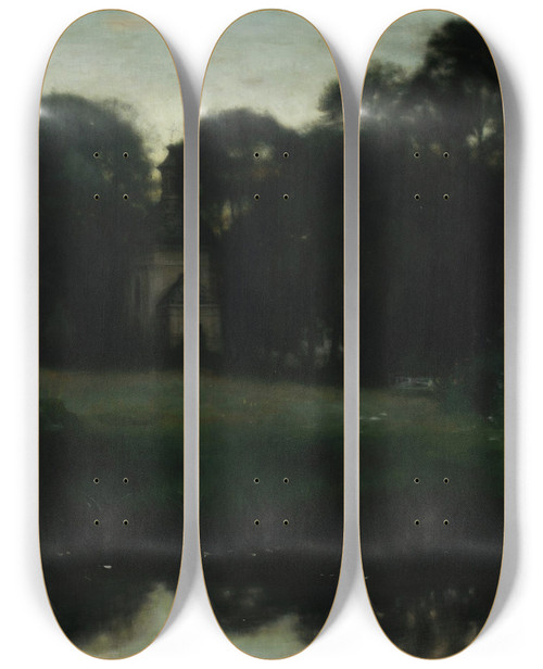 Triptych art skateboard deck of Jzef Pankiewicz Park In Duboy by Jozef Pankiewicz (1866-1940)