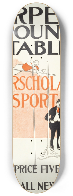 Edward Penfield - Harpers round table, interscholastic sport 8.25 inch art skate deck