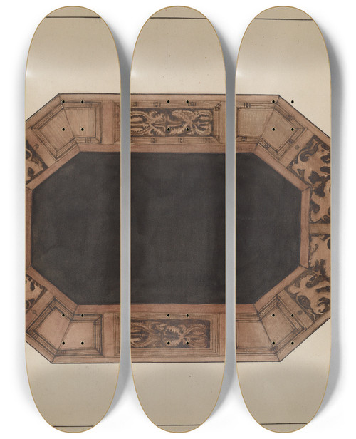 Triptych art skateboard deck of Nicholas Gorid Top Of Table by Nicholas Gorid (20-)