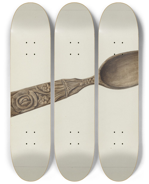 Triptych art skateboard deck of Henry Rasmusen Wooden Spoon by Henry Rasmusen