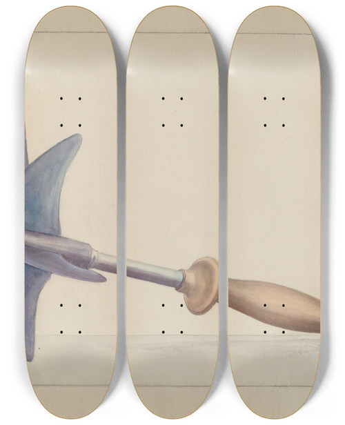 Triptych art skateboard deck of Hester Duany Chopping Knife by Hester Duany (1891-1964)