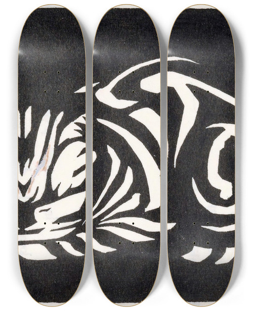 Triptych art skateboard deck of Julie De Graag December_1 by Julie de Graag (1877-1924)