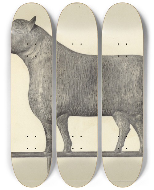 Triptych art skateboard deck of Herman Bader Weather Vane_2 by Herman Bader