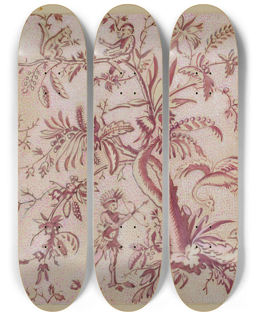 Triptych art skateboard deck of George Loughridge Block Print by George Loughridge (20-)