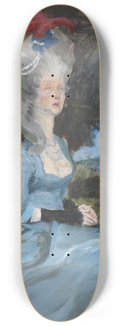 Edwin Austin Abbey - Study for Aunt Pedigree, from Oliver Goldsmiths She Stoops toConquer 8.25 inch art skate deck