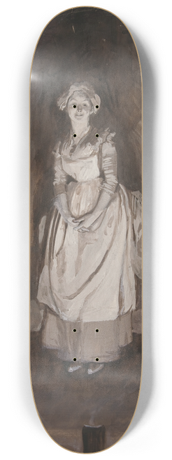 Edwin Austin Abbey - Study for Epilogue, illustration for Oliver Goldsmiths She Stoops toConquer 8.25 inch art skate deck