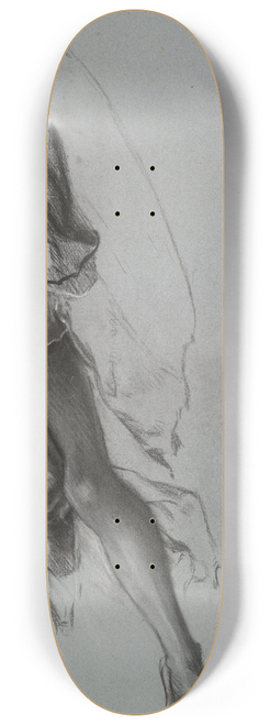 Edwin Austin Abbey - Study for the reclining figure of Hamlet, from The Play Scene, Hamlet, act 3, scene2 8.25 inch art skate deck