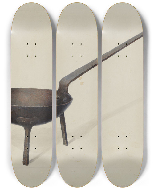 Triptych art skateboard deck of Edward L Loper Sauce Pan by Edward L Loper (1916-2011)