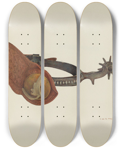 Triptych art skateboard deck of Robert Wr Taylor Spur_13 by Robert W R Taylor (20-)