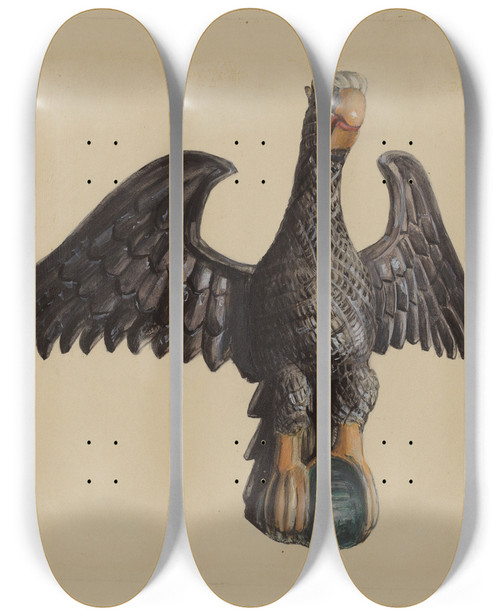 Triptych art skateboard deck of Mina Lowry Eagle_1 by Mina Lowry (1894-1942)