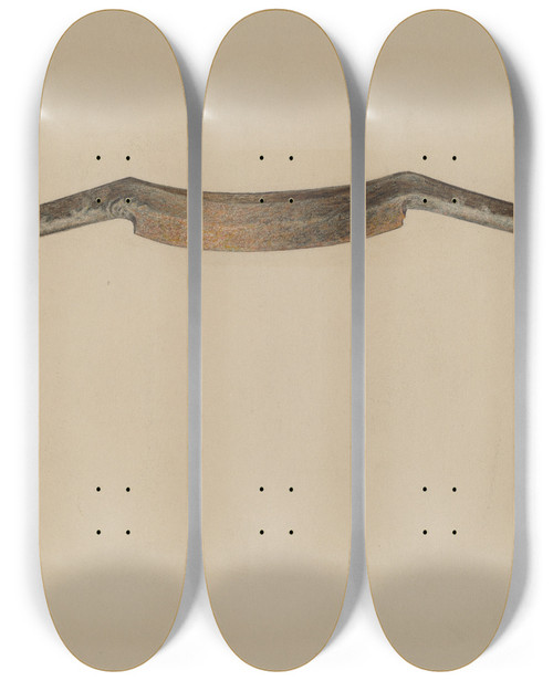 Triptych art skateboard deck of George C Brown Drawknife_2 by George C Brown