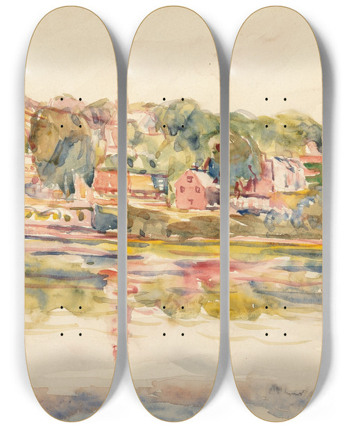 Triptych art skateboard deck of Charles Demuth New Hope Pennslyvania by Charles Demuth (1883-1935)