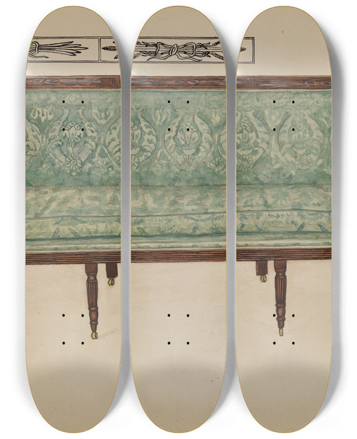 Triptych art skateboard deck of Nicholas Gorid Sofa_1 by Nicholas Gorid (20-)