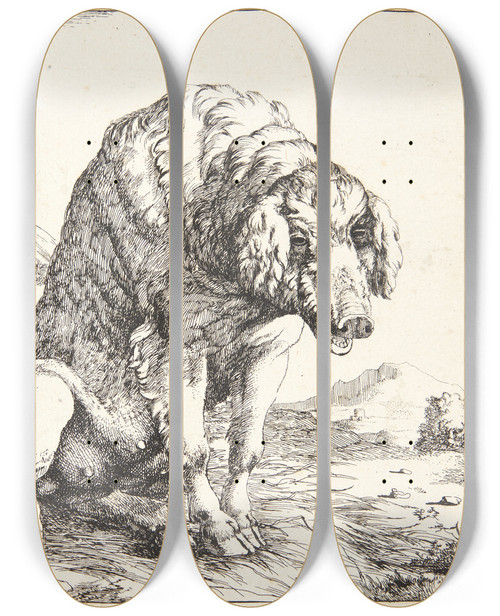 Triptych art skateboard deck of Marcus De Bye Stor So by Marcus de Bye (1638-1688)