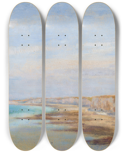 Triptych art skateboard deck of Jzef Pankiewicz Seascape Ii by Jozef Pankiewicz (1866-1940)