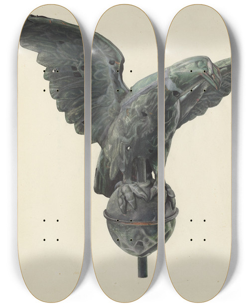 Triptych art skateboard deck of Chris Makrenos Eagle by Chris Makrenos (20-)
