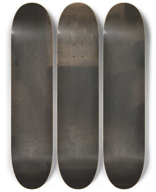 Triptych art skateboard deck of Herbert Crowley Arrival In A Dark Landscape by Herbert Crowley (1873-1937)