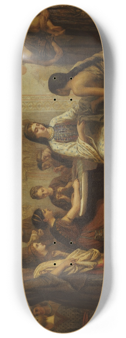 Edwin Long - A Dorcas Meeting In The 6th Century 8.25 inch art skate deck