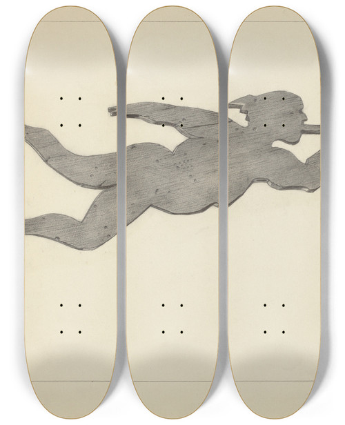 Triptych art skateboard deck of Joseph Stonefield Weather Vane_2 by Joseph Stonefield